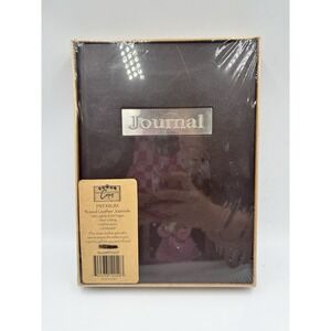 Premium Real LEATHER Journal NIB NRFB Silver Gilding Hubbed Spine Gift Boxed